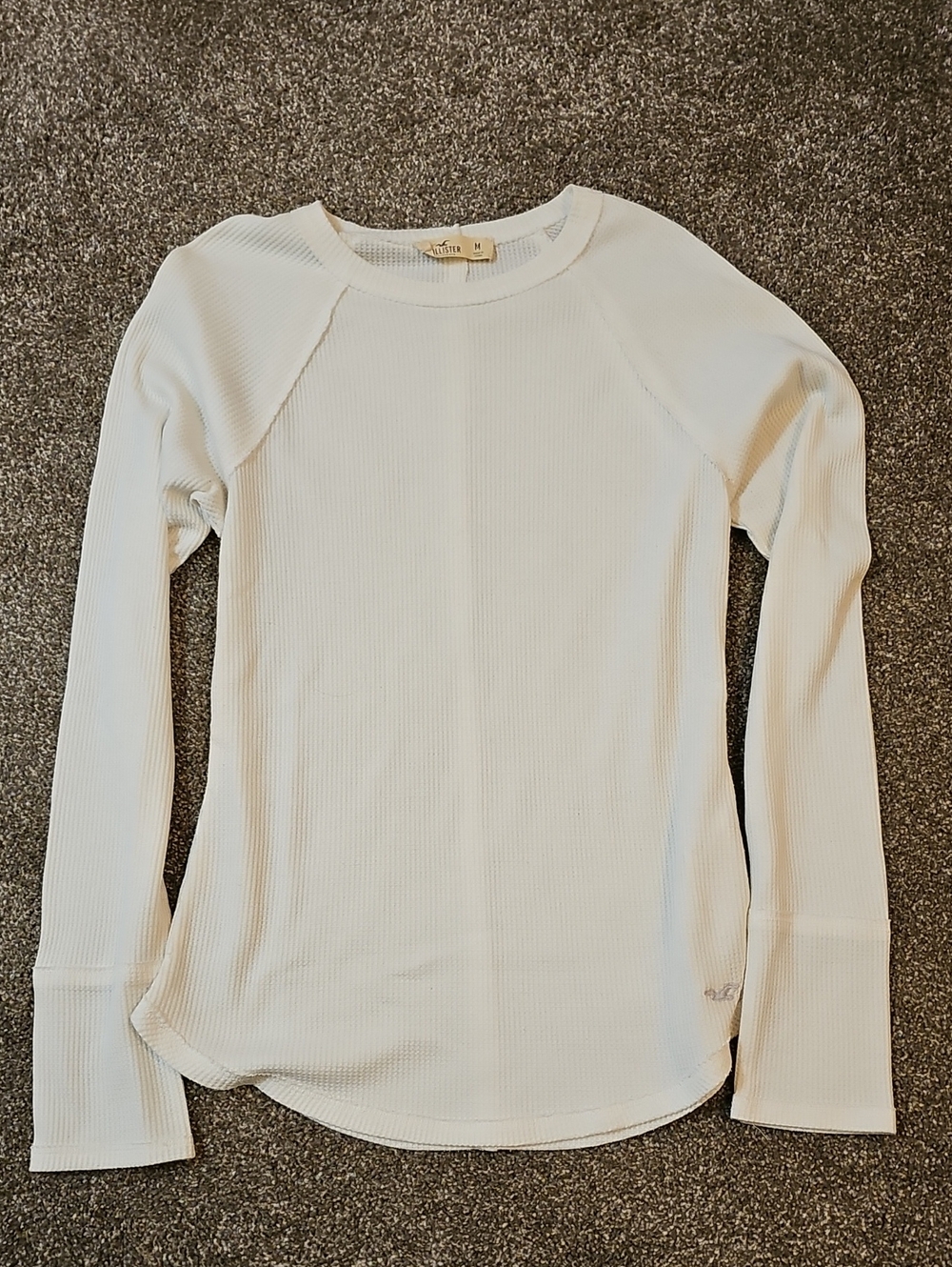 Hollister Cream Henley Long Sleeve